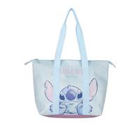 Stitch Strandtasche - Farbe Blau und Rosa - 47x33x15cm - Hergestellt aus Polyester - Stofftasche mit Reißverschluss - Geräumiges Hauptfach - Original Produkt entworfen in Spanien