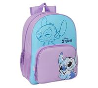STITCH SWEET Schulrucksack für Kinder, Kinderrucksack, anpassbar an den Wagen, ideal für Kinder im Schulalter, bequem und vielseitig, Qualität und Widerstandsfähigkeit, 33 x 14 x 42 cm, Blau/Lila,