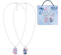 Stitch und Engel Halsketten mit geteiltem Herzanhänger | Kinderschmuck 2-teilig mit offizieller Disney Lilo & Stitch Geschenkbox