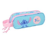 safta Stitch Waves Doppelmäppchen für Kinder, ideal für Kinder im Schulalter, bequem und vielseitig, Qualität und Widerstandsfähigkeit, 21 x 6 x 8 cm