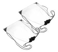 STOBAZA 2 Stück PVC Kordelzugbeutel Transparent Reise Kulturbeutel Für Toilettenartikel Badetasche Strand Familie