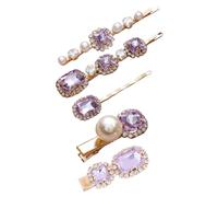 STOBAZA 5 Stück Teiliges Vintage Haarclips mit Strass und Perlen Modische Haarklammern für Damen Glitzernde Haarschmuck für Hochzeit Dating und Alltag Schonend Leicht Vielseitig