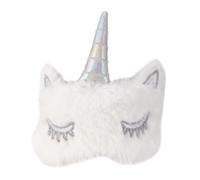 STOBAZA Augenmaske mit Einhorn-motiv Schlafmaske für Verdunkelung Bequeme Augenbinde Lichtundurchlässige Maske für Frauen und Mädchen Weiß