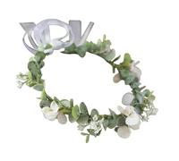 STOBAZA Blumenkranz Haarschmuck für Frauen Brautstirnband mit Beflockter Eukalyptusgirlande und Schleierkraut Zarter Kopfschmuck für Hochzeitsfeier