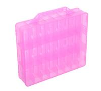 STOBAZA Doppelwandige Transparente Aufbewahrungsbox mit Griff Kunststoff Nähzubehör Organizer mit 48 Fächern Tragbare Bastelbox für Perlen Knöpfe und Stickzubehör - 35,4 X 33,5 X 8cm