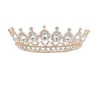 STOBAZA Elegante Hochzeitstiara aus Legierung mit Funkelnden Strasssteinen Einfach zu Befestigen Luxuriöser Haarschmuck für Brautfrisur und Theaterrollen