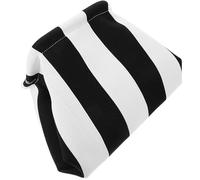 STOBAZA Elegante Kosmetiktasche Damen Gestreift Großer Reise Kulturbeutel aus Gehäkeltem Stoff Make Up Organizer mit Henkel Vielseitiger Schminkbeutel für Unterwegs