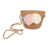 STOBAZA Praktische Strohtasche für Kleine Mädchen aus Robustem Gewebtem Material nicht Verformbar für Outdoor Picknick und Tägliche Einkäufe