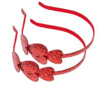 STOBAZA Rote Herz Haarbänder 2 Stück Mädchen Stirnband Pailletten Haarschmuck Party Valentinstag Weihnachten
