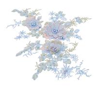 STOBOK 2 Stück 3D Blumen Spitze Applikationen Mit Strass Pailletten Zum Aufnähen Für Kleidung Dekoration Nähen Zubehör 14.0X11.0In