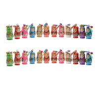 STOBOK Matroschka Russische Puppen Schlüsselanhänger Hölzerne Russische Nesting Dolls Schlüsselanhänger,24Er Set