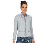Stockerpoint Caro1 Damen Trachtenstrickjacke, Hellblau-grau, 34