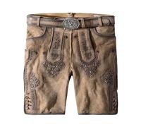 Stockerpoint Herren Lederhose Artur I Größe 44-60 I Bequeme Trachtenhose in edler Hirschoptik mit Gürtel I Aus 100% hochwertigem Wildbockleder I Perfekt für Trachten & Festlichkeiten