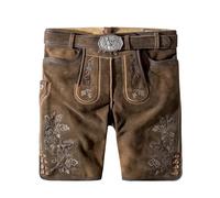 Stockerpoint Herren Lederhose Bastian I Größe 44-60 I Bequeme Trachtenhose in edler Hirschoptik mit Gürtel I Aus 100% hochwertigem Leder I Perfekt für Trachten & Festlichkeiten