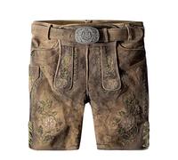 Stockerpoint Herren Lederhose Franz I Größe 44-60 I Bequeme Trachtenhose in authentischer Optik inkl. Gürtel I Aus 100% hochwertigem Bio-Wildbockleder I Perfekt für Trachten & Festlichkeiten