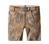 Stockerpoint Herren Girgl Trachtenlederhose, senf gespeckt grau, 46