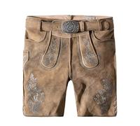 Stockerpoint Herren Lederhose Girgl I Größe 44-60 I Bequeme Trachtenhose in edler Hirschoptik inkl. Gürtel I Aus 100% hochwertigem Wildbockleder I Perfekt für Trachten & Festlichkeiten