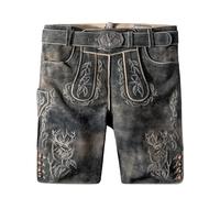 Stockerpoint Herren Lederhose Lee I Größe 44-60 I Bequeme Trachtenhose in edler Hirschoptik inkl. Gürtel I Aus 100% hochwertigem Wildbockleder I Perfekt für Trachten & Festlichkeiten