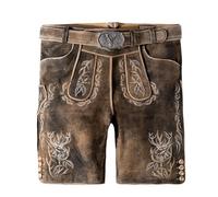 Stockerpoint Herren Lederhose Lee I Größe 44-60 I Bequeme Trachtenhose in edler Hirschoptik inkl. Gürtel I Aus 100% hochwertigem Wildbockleder I Perfekt für Trachten & Festlichkeiten