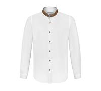 Stockerpoint Herren Trachtenhemd, Weiss grün, S