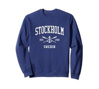 Stockholm Vintage Gekreuzte Ruder & Boot Anker Sport Sweatshirt