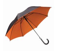 Stockschirm Ø103cm für Damen, Herren Metallstock 85cm - Automatik Regenschirm - zweifarbiges Schirmdach schwarz / orange