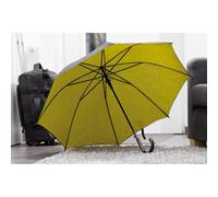 Stockschirm Ø103cm für Damen, Herren Metallstock 85cm - Automatik Regenschirm - zweifarbiges Schirmdach schwarz / gelb