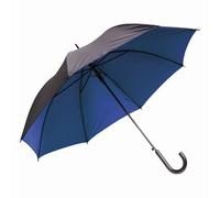 Stockschirm Ø103cm für Damen, Herren Metallstock 85cm - Automatik Regenschirm - zweifarbiges Schirmdach schwarz / blau