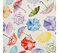 Stoff Baumwolle Meterware Regenschirm bunt Dekostoff Digitaldruck Aquarell