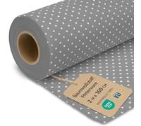 Stoff Meterware Baumwollstoff 2 M x 160 cm - Stoffe zum nähen aus reine baumwolle fabric futterstoff dekostoff für patchwork canvas und sewing nähstoff Oeko-Tex Hellgrau mit weißen Punkten
