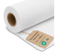 Stoff Meterware Baumwollstoff 5 M x 160 cm - Stoffe zum nähen aus reine baumwolle fabric futterstoff dekostoff für patchwork canvas und sewing nähstoff Oeko-Tex 3. Weiß