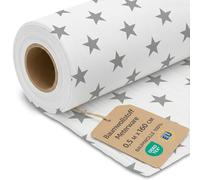 Stoff Meterware Baumwollstoff Waffelpique 0.5 M x 160 cm - Stoffe zum Nähen aus reine Baumwolle Fabric Futterstoff Dekostoff für Patchwork Canvas und Sewing Nähstoff Oeko-Tex Graue Sterne auf Weiß
