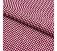 Stoff Meterware Karo 2x2 mm Baumwolle - Baumwollstoff, Züchen, Bauernkaro, Kariert, Karomuster, Landhaus, Deko, Nähen, Basteln (Bordeaux Rot)