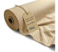 Stoff Meterware Samtstoff 5 M x 140 cm - Stoffe zum Nähen aus Velours Fabric Futterstoff Dekostoff für Patchwork Canvas und sewing Nähstoff Oeko-Tex Beige