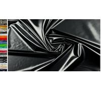 StoffBook schwarz bi-stretch Lackleder Stoff Öko-Tex, Lederimitat Glanzleder Gummi für Nähprojekte, Mode, Kostüme, Outdoor, Kunstleder, PVC, Lederstoff zum Kleben, e417