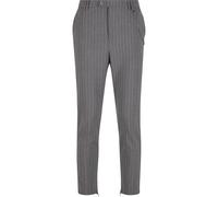Stoffhose 2Y PREMIUM "2Y Premium 2Y Cropped Pants Pinstripe", Herren, Gr. 36, Normalgrößen, grau, 70% Baumwolle, 27% Polyester, 3% Elasthan, gestreift, slim fit, Hosen Stoffhose (73692263-36) grau