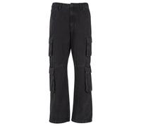 Stoffhose 2Y STUDIOS "2Y Studios 2Y Aidan Cargo Baggy Jeans", Herren, Gr. 33, Normalgrößen, schwarz (washed schwarz), 100% Baumwolle, unifarben, normal, Hosen Stoffhose (43050643-33) washed schwarz