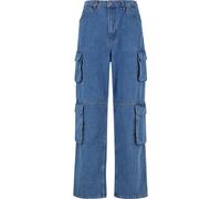 Stoffhose 2Y STUDIOS "2Y Studios 2Y Aidan Cargo Baggy Jeans", Herren, Gr. 36, Normalgrößen, midblau, 100% Baumwolle, unifarben, normal, Hosen Stoffhose (53236667-36)