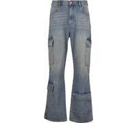 Stoffhose 2Y STUDIOS "2Y Studios Vorin Cargo Baggy Jeans", Herren, Gr. 32, Normalgrößen, vintage blau, 100% Baumwolle, unifarben, relaxed fit, Hosen Stoffhose (74039847-32) vintage blau