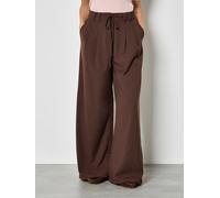 Stoffhose APRICOT "Weite Hose", Damen, Gr. M (38), N-Gr, braun, gewebt, Obermaterial: 64% Polyester PES. 34% Viskose CV. 2% Elasthan EL., uni, Hosen Stoffhose, mit Plissee-Detail (84694650-38) braun