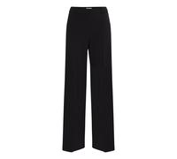 b.young BYDanta Damen Hose Stoffhose Weites Bein mit Bundfalten Gürtelschlaufen Eingrifftaschen Stretch Regular Fit, Größe:44, Farbe:Black (80001)