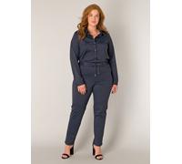 Stoffhose BASE LEVEL CURVY "Liana", Damen, Gr. 44, Länge 30, blau (dunkelblau), Web, Obermaterial: 75% Polyamid, 25% Elasthan, unifarben, lang, Hosen Stoffhose, Sommerhose mit Stretch und Kordelzug, i