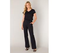 Stoffhose BASE LEVEL "Tori", Damen, Gr. 36, Länge 30, schwarz, Web, Obermaterial: 75% Polyamid, 25% Elasthan, unifarben, lang, Hosen Stoffhose, Sommerhose mit ausgestelltem Bein und Stretch (90535143-