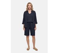 Stoffhose BETTY BARCLAY "Damen mit elastischem Bund", Damen, Gr. 44, Normalgrößen, schwarz (dunkelblau), Jersey, Obermaterial: 99% Polyester, 1% Elasthan, relaxed fit kurz, Hosen Stoffhose (35510103-4