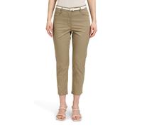 Stoffhose BETTY BARCLAY "Damen mit Gürtel", Damen, Gr. 46, Normalgrößen, braun (soft olive), Obermaterial: 97% Baumwolle, 3% Elasthan, Basic, slim fit 3/4-Länge, Hosen Stoffhose, Mit Gürtel (20352220-
