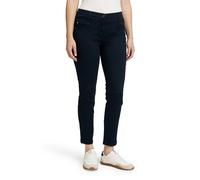 Stoffhose BETTY BARCLAY "Damen Slim Fit", Damen, Gr. 34, Normalgrößen, blau (dunkelblau), Obermaterial: 64% Baumwolle, 33% Polyester, 3% Elasthan, slim fit 7/8-Länge, Hosen Stoffhose, Passenabtrennung