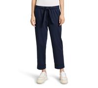 Stoffhose BETTY & CO "Damen mit elastischem Bund", Damen, Gr. 36, Normalgrößen, dunkelblau, Obermaterial: 61% Baumwolle, 34% Polyester, 5% Elasthan, gerade 7/8-Länge, Hosen Stoffhose (52356532-36) dun