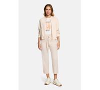 Stoffhose BETTY & CO "Damen mit elastischem Bund", Damen, Gr. 38, Normalgrößen, beige (grau), Obermaterial: 76% Baumwolle, 20% Polyamid, 4% Elasthan, gerade 7/8-Länge, Hosen Stoffhose (72177349-38) gr