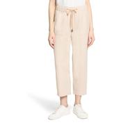 Stoffhose BETTY & CO "Damen mit elastischem Bund", Damen, Gr. 42, Normalgrößen, taupe, cream, Obermaterial: 49% Baumwolle, 47% Polyester, 4% Elasthan, gerade 7/8-Länge, Hosen Stoffhose (94358138-42) t