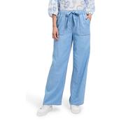 Stoffhose BETTY & CO "Damen mit elastischem Bund", Damen, Gr. 44, Normalgrößen, blau (light blau denim), Obermaterial: 65% Baumwolle, 35% Lyocell, gerade lang, Hosen Stoffhose, Material (20097306-44) 